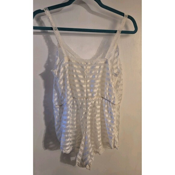 Vintage Lily Of France One Piece Teddy Lingerie romper Ivory Medium  80s - Picture 4 of 8